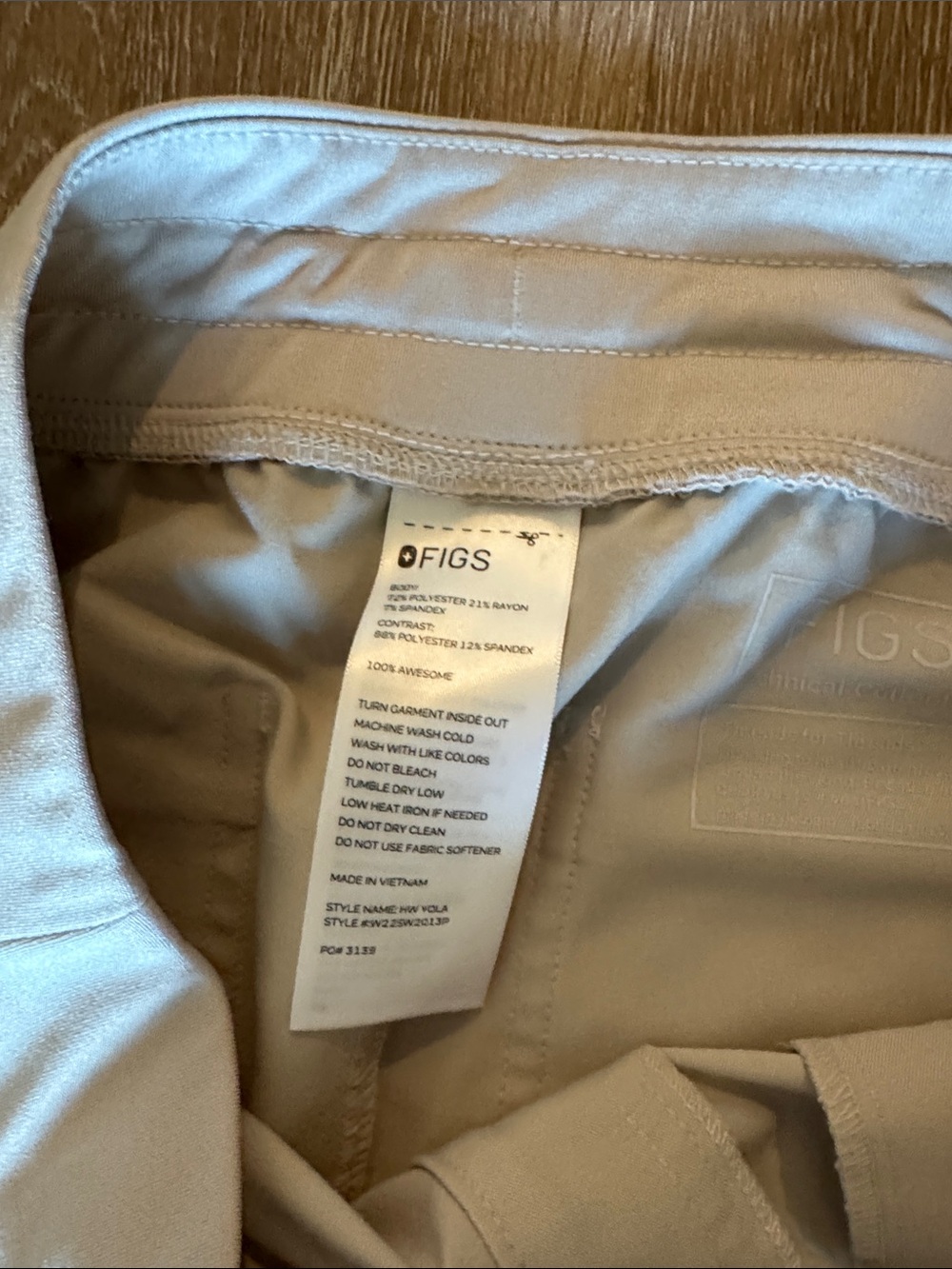 Figs Beige Scrub-Style with Red Drawstring - Picture 7 of 9